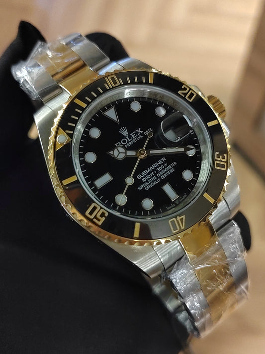 ساعة سبمارين - فضي مع ذهبي