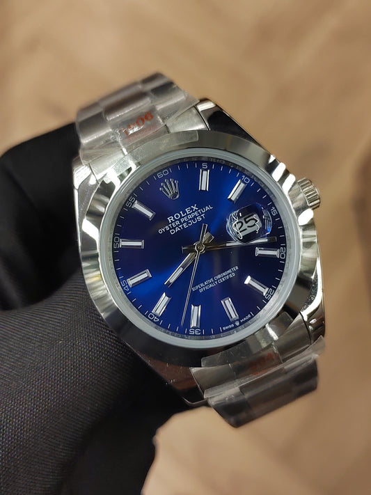 ساعة  ديت جست - مينا أزرق