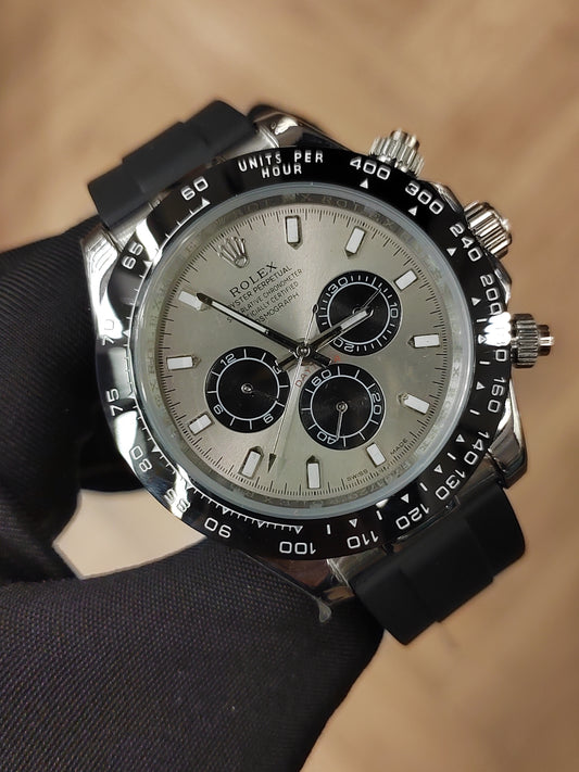 ساعة  دايتونا كرونوغراف سوار رابر - رصاصي